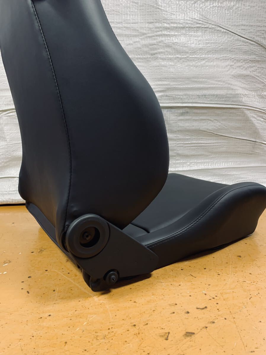 35.36.レカロ RECARO 2脚セット LS-M 黒フェイクレザー張り替え 張替え 張替 ブラックシングルステッチ 片側ダイヤルの画像6