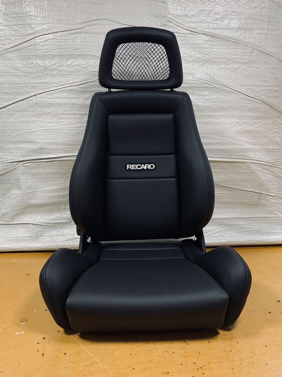 35.36.レカロ RECARO 2脚セット LS-M 黒フェイクレザー張り替え 張替え 張替 ブラックシングルステッチ 片側ダイヤルの画像7