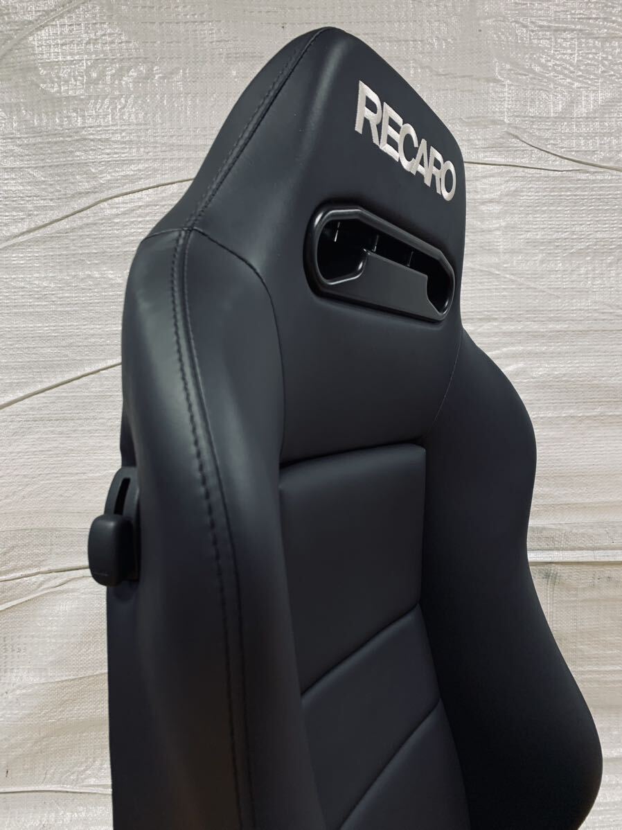 39.レカロ RECARO SR-VF 黒フェイクレザー張り替え 張替え 張替 ブラックシングルステッチ 両側ダイヤルの画像6