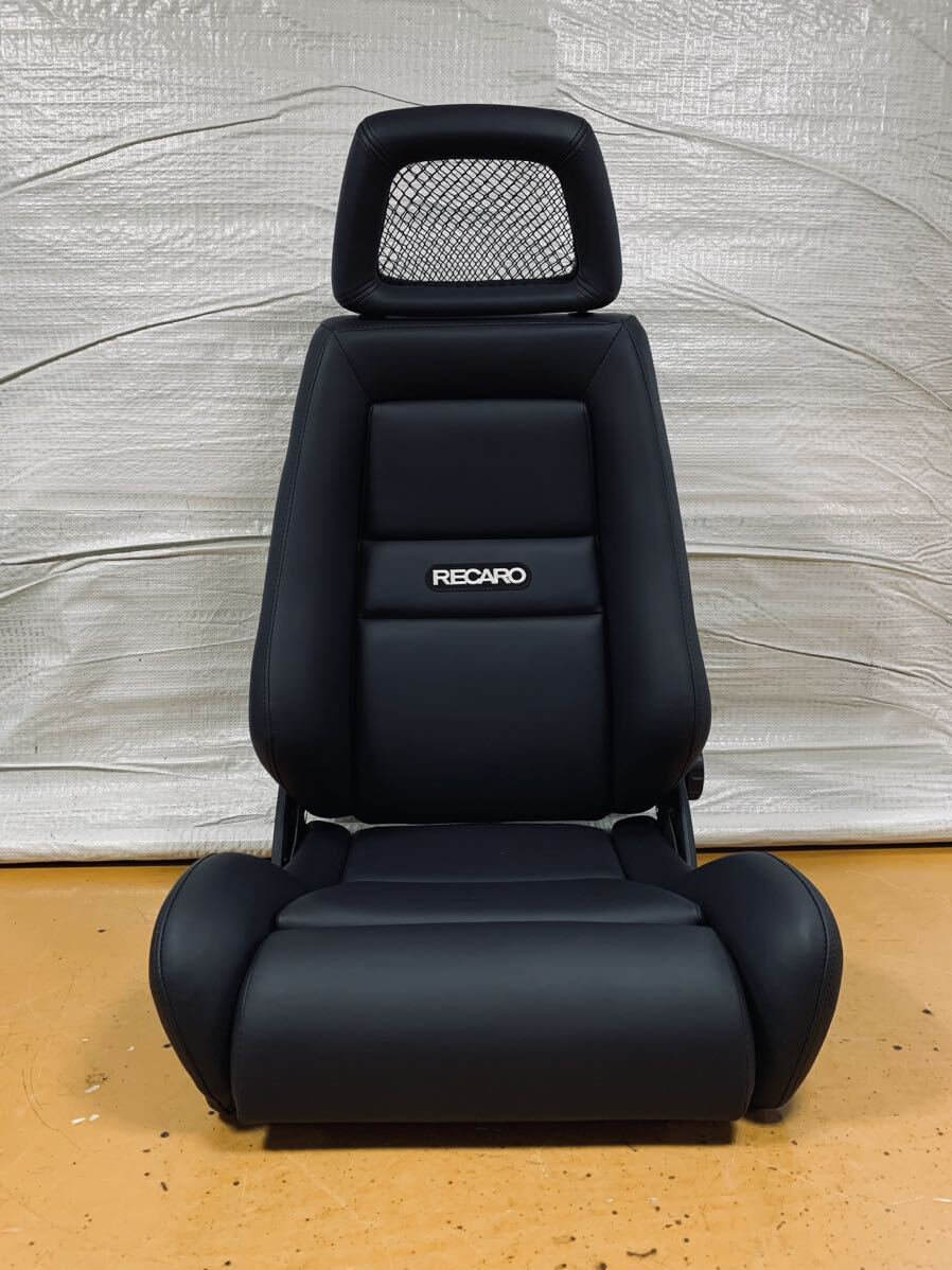 46.47.レカロ RECARO 2脚セット LX-L 黒フェイクレザー張り替え 張替え 張替 ブラックシングルステッチ 片側ダイヤルの画像2