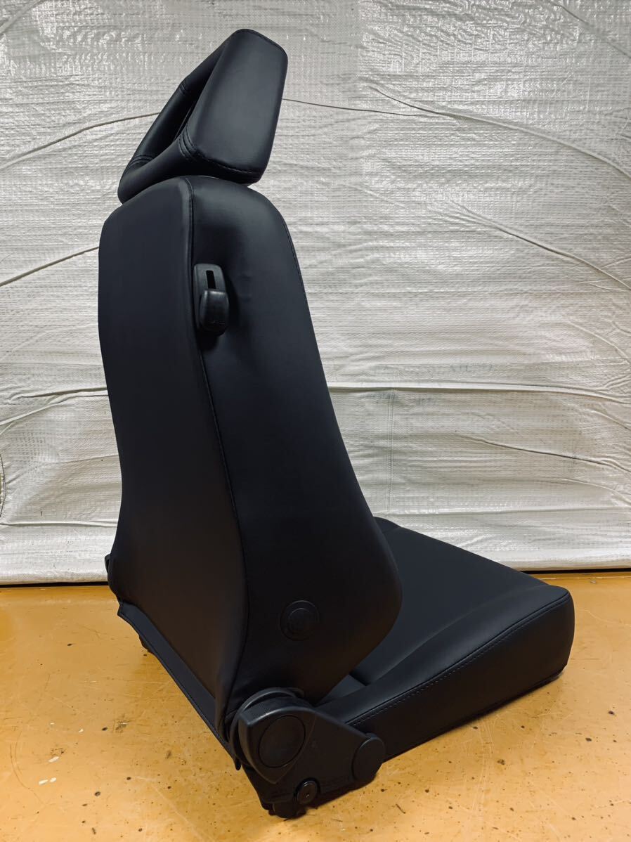 56.レカロ RECARO LX-VF 黒フェイクレザー張り替え 張替え 張替 ブラックシングルステッチ 両側ダイヤルの画像7