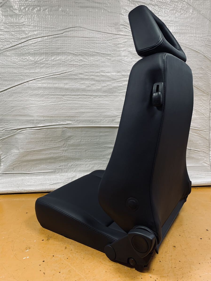 56.レカロ RECARO LX-VF 黒フェイクレザー張り替え 張替え 張替 ブラックシングルステッチ 両側ダイヤルの画像4