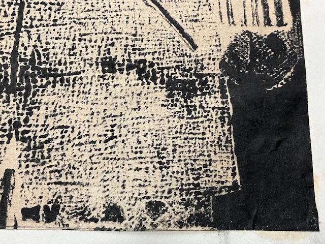 木版画 ぼくが、立っている所 小学生 小学校男子 版画部 横27cm 縦39cm 昭和 当時物 50年以上前の小学校3年生の作品 送料無料の画像10