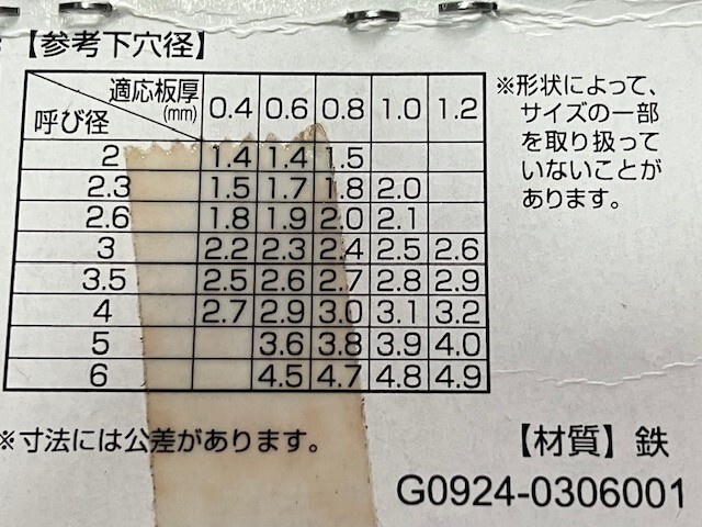 なべタッピング　太さ3mm×長さ8mm　薄鉄板・木材用　ユニクロメッキ浸炭焼入れ　シルバー色　数本使用残り品　16g　耐震補強　送料無料_画像4