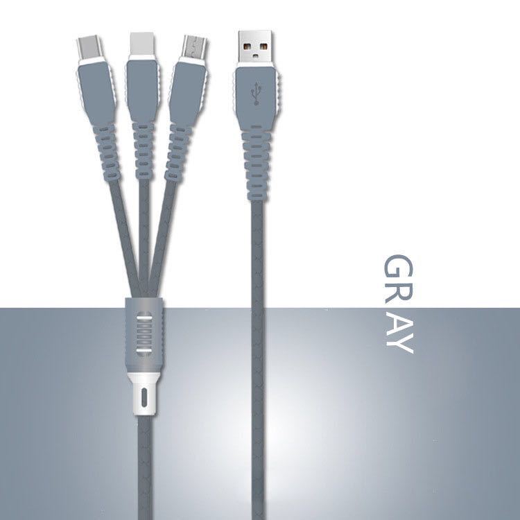 3in1 充電ケーブル　グレー　Lightning/Type C/Micro USB 1.2m_画像3