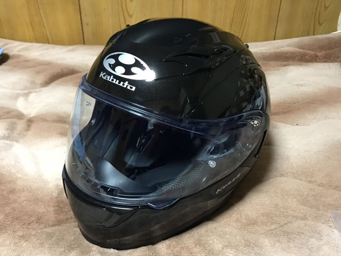 送料無料 美品 USED OGK KABUTO オージーケーカブト フルフェイスヘルメット KAMUI3 ブラック系 XS_画像1