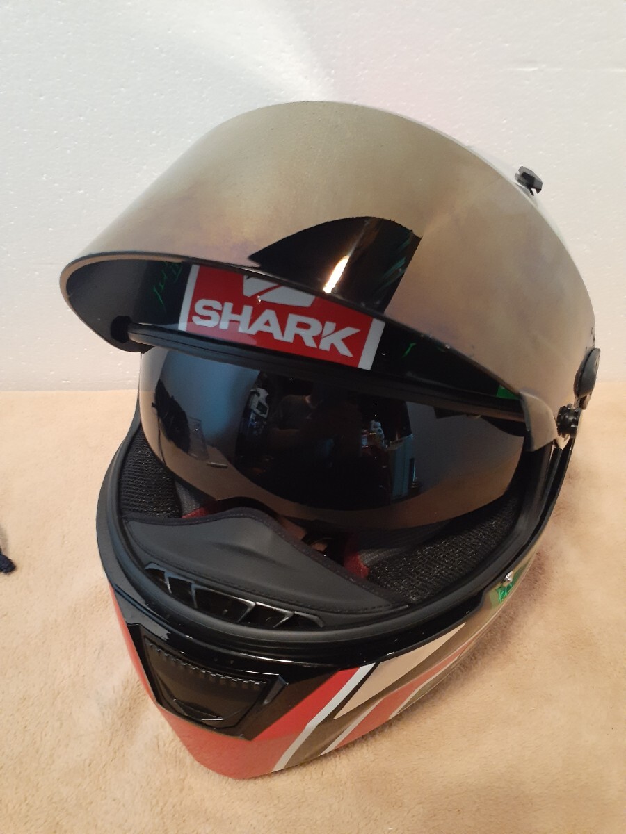 超レア！　SHARK　SPEEDーR　カワサキ　トムサイクス　レプリカ　ヘルメット　Ｍサイズ　インナーバイザー付　即決で送料無料　綺麗です！_画像7