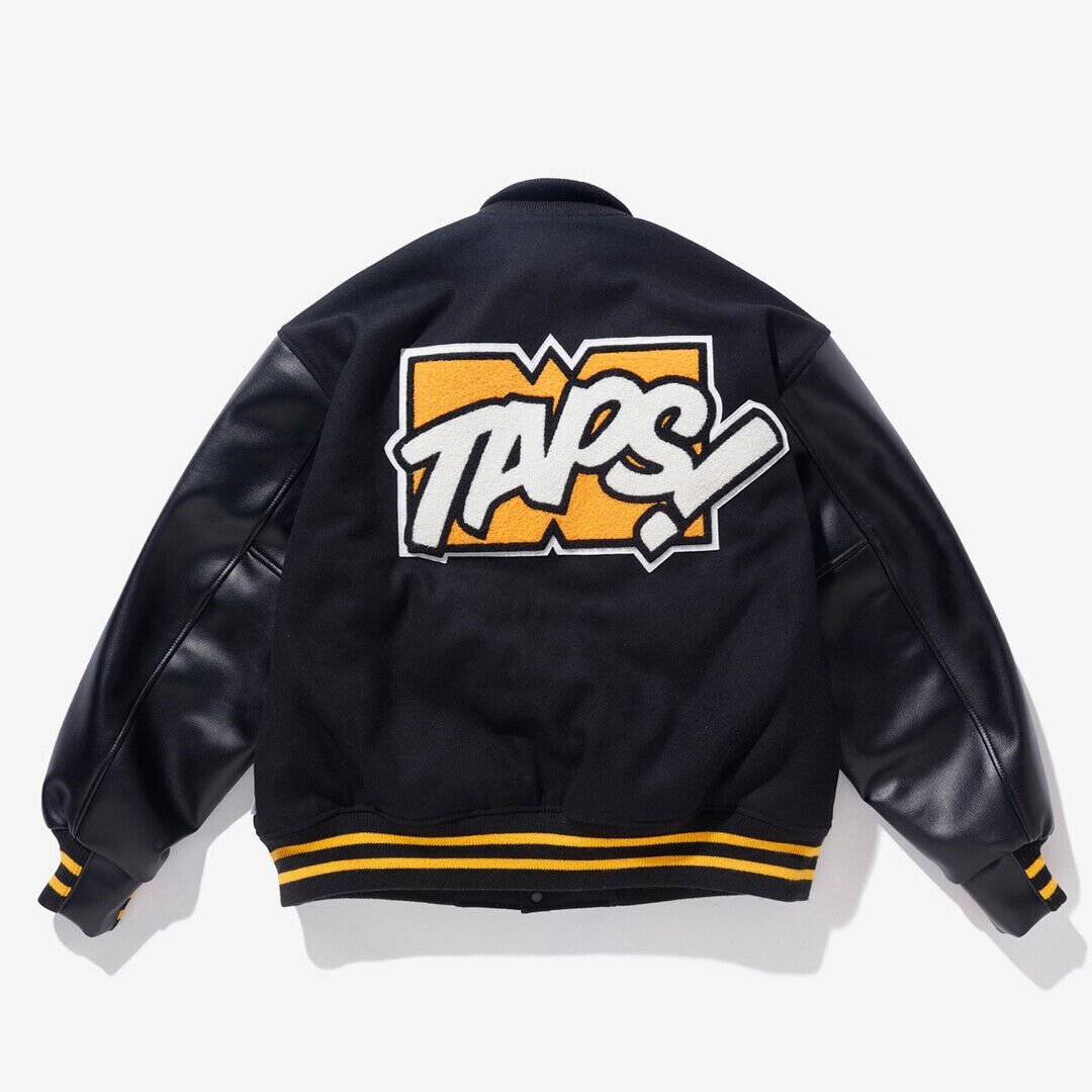 美品 WTAPS VARSITY JACKET. WOOL. MELTON. TOON ダブルタップス バーシティ ジャケット ウール メルトン ブラック 中古 M_画像1