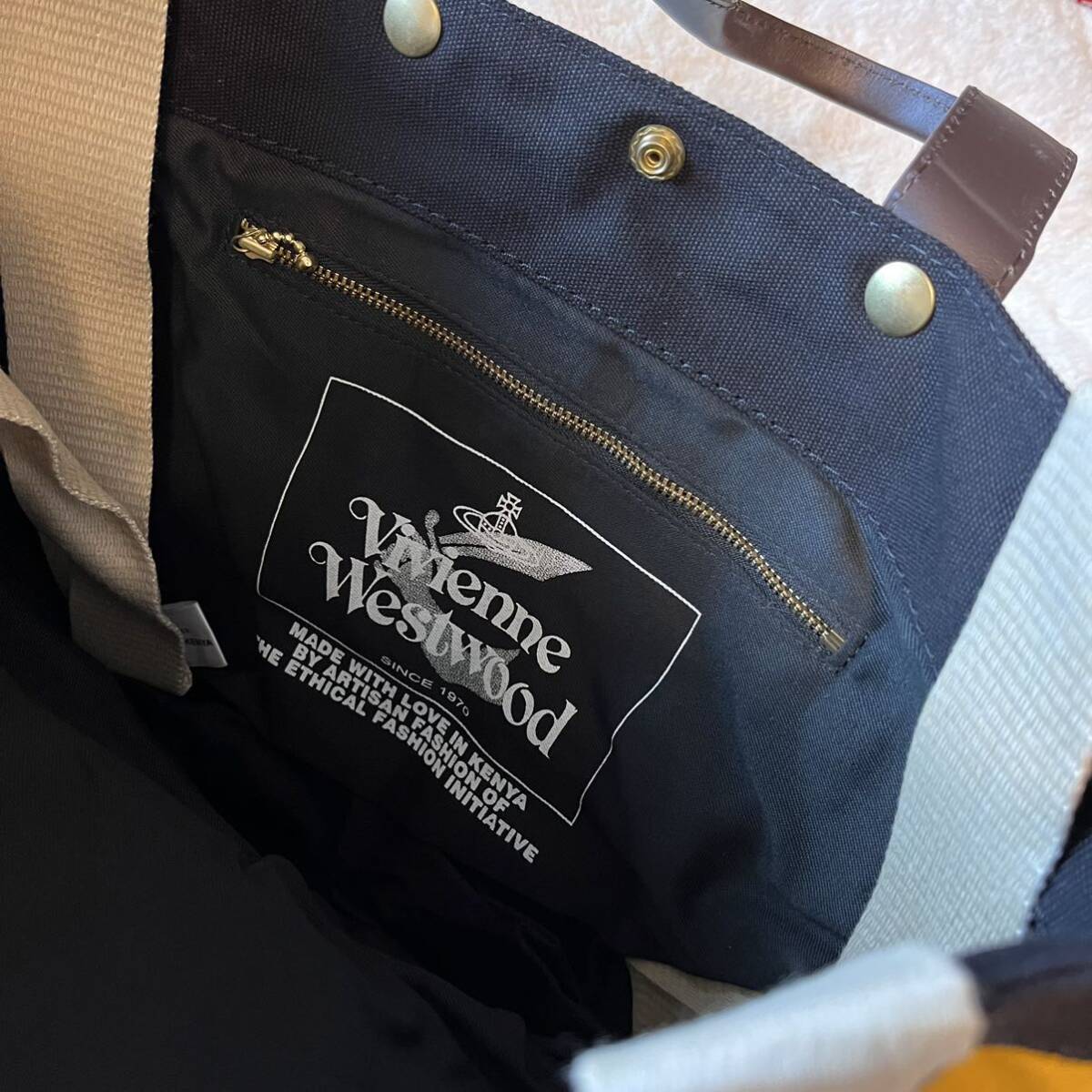 新品タグ付き◆ヴィヴィアンウエストウッド アフリカバッグ 2way トート VivienneWestwood トートバッグ バイカラー たっぷり収納 茶系