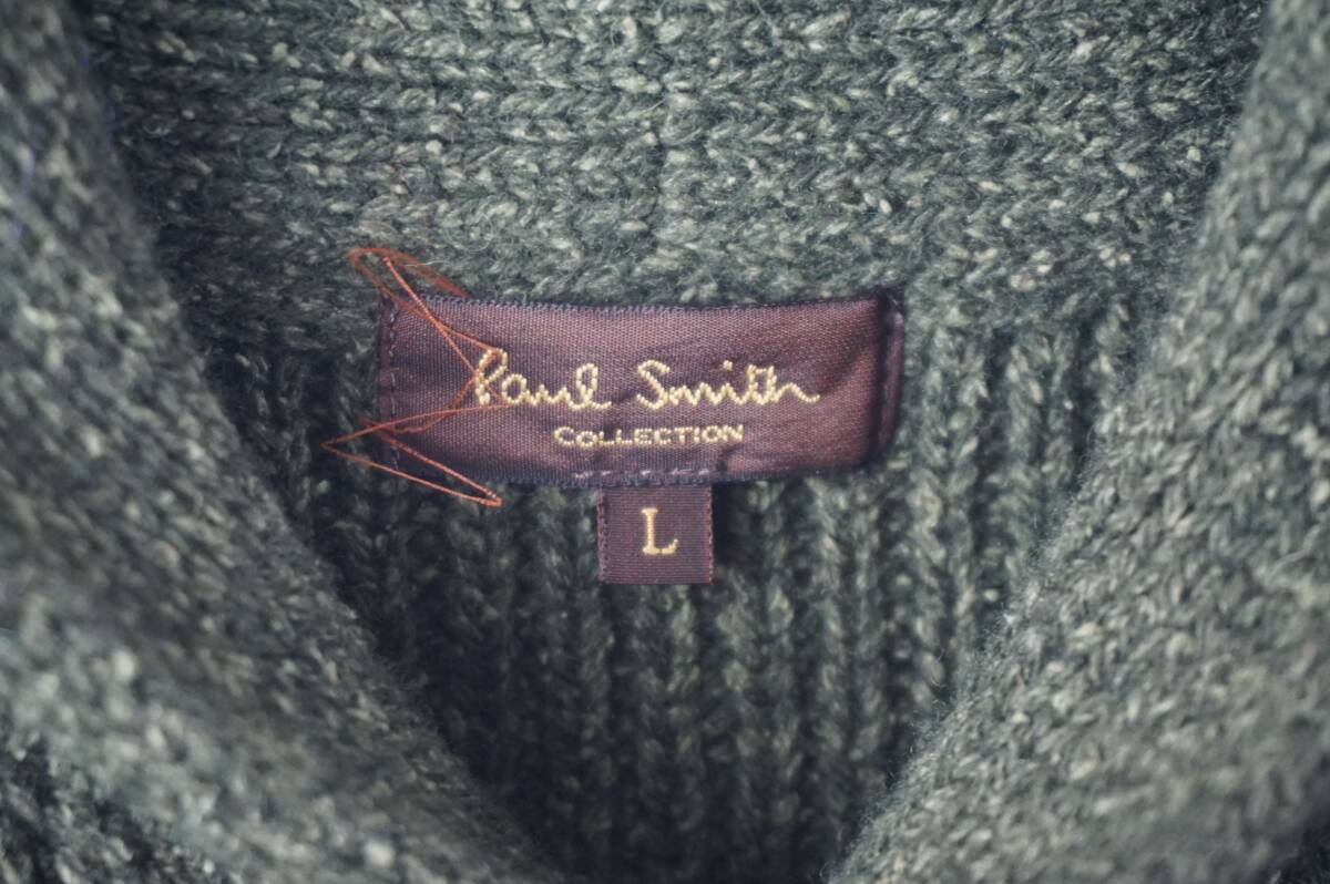 A432/Paul Smith/ポールスミス/シルク混/ショールカラーニットカーディガン/カーキ/Paul Smith Collection/L/メンズ_画像5