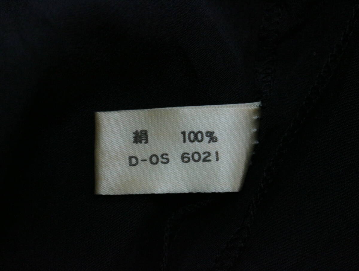 A574/Chloe/クロエ/絹100/日本製/シルクワンピース/レース付き/ブラック/レトロ/ドレス/40サイズ/レディース_画像7