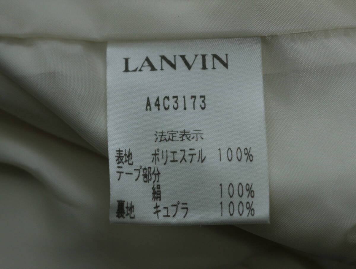 A973/LANVIN COLLECTION/ランバンコレクション/日本製/ステンカラーコート/マックコート/クリーム系/レディース/38サイズの画像6