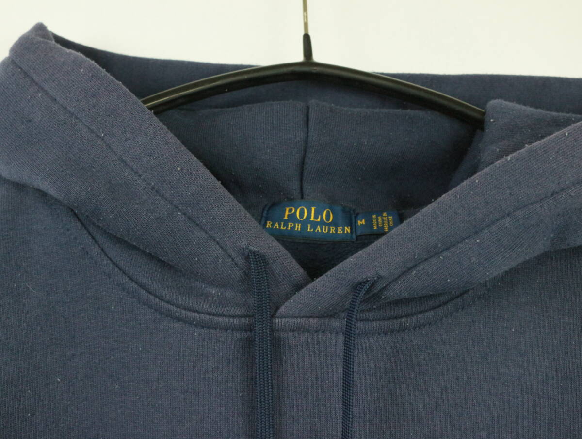 B113/POLO Ralph Lauren/ポロラルフローレン/ビッグプリント/フードスウェットパーカー/ネイビー系/メンズ/Mサイズの画像7