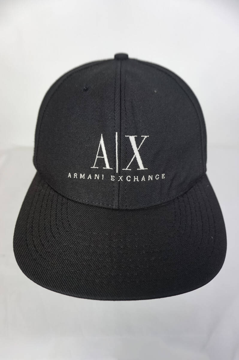 A276/ARMANI EXCHANGE/アルマーニエクスチェンジ/スナップバック/帽子/キャップ/ブラック系/メンズ/OSFAサイズ_画像1