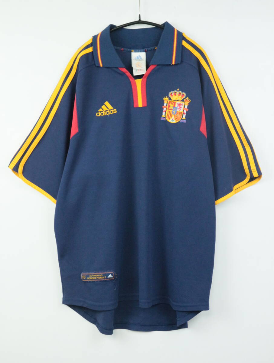 A623/Adidas/アディダス/ポルトガル製/2000年/サッカースペイン代表/AWAY/レプリカユニフォーム/メンズ/Oサイズ_画像1