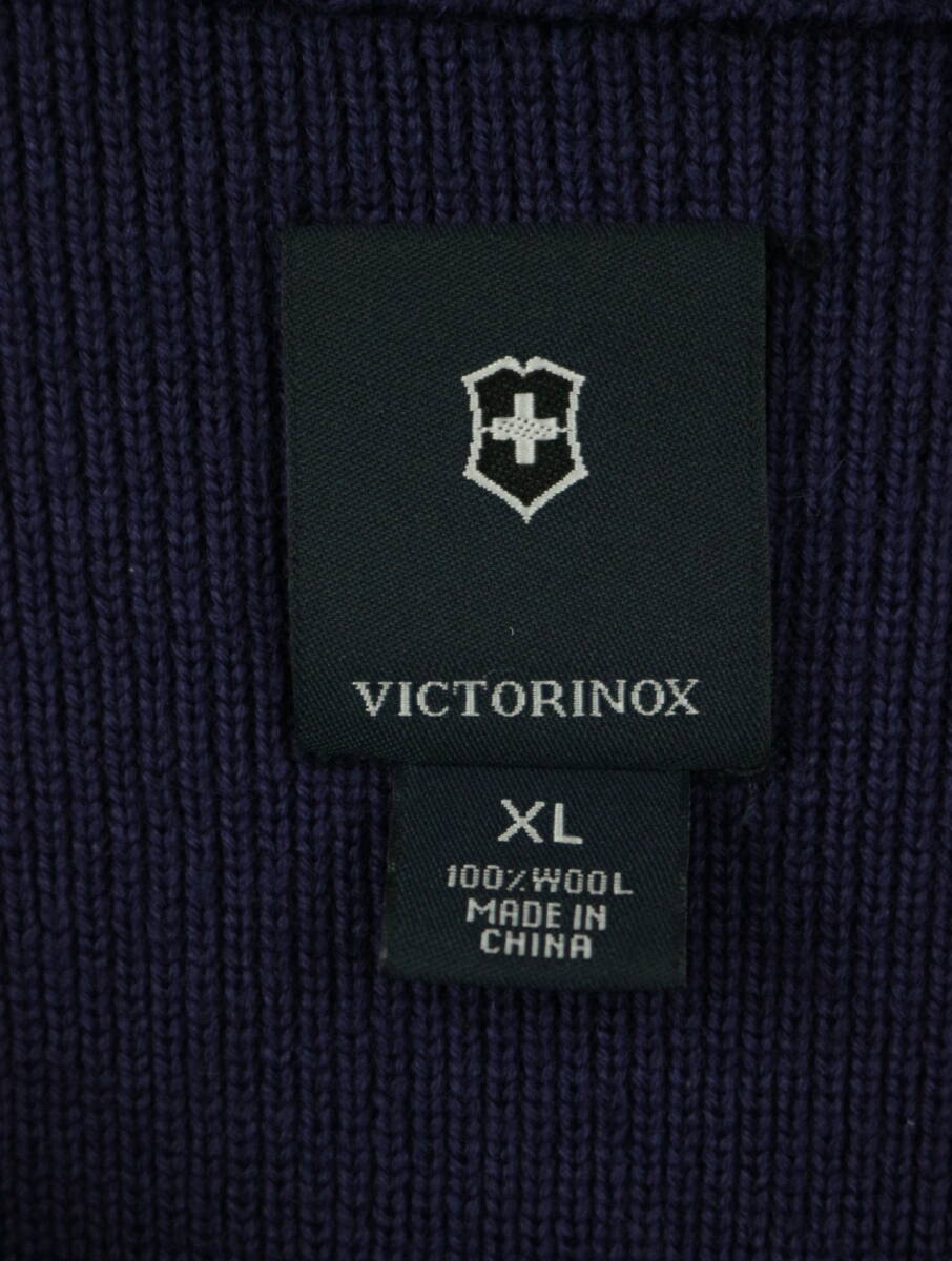 B19/VICTORINOX/ Victorinox / шерсть половина Zip вязаный тянуть over свитер / глубокий лиловый серия / мужской /XL размер 