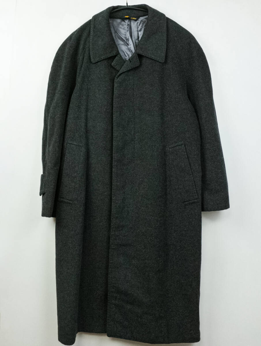 B40/Brooks Brothers/ブルックスブラザーズ/日本製/カシミヤバルマカーンコート/比翼/チャコールグレー系/メンズ/A4サイズ_画像1