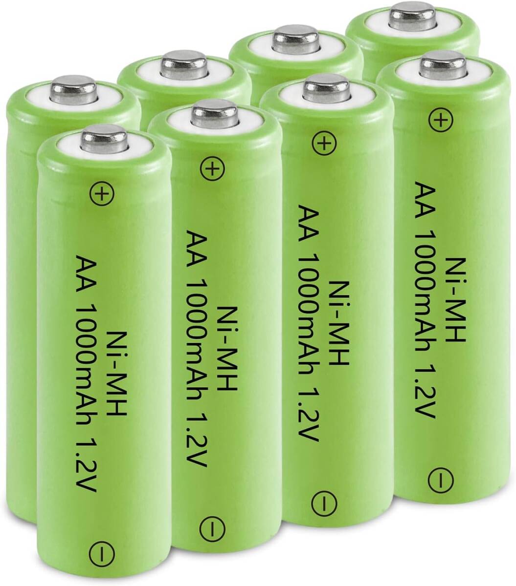 単3形 電池 充電式 ニッケル水素電池1000mAh 1.2V 8本入 約1000回繰り返し充電可能 単三 3電池 充電池 ソー_画像1