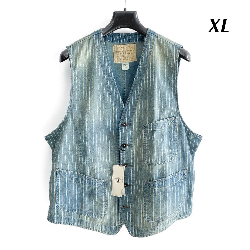 完売品 23SS 新品 RRL インディゴ ストライプド ツイル ベスト 完売品 23SS 新品 RRL インディゴ ストライプド ツイル ベスト