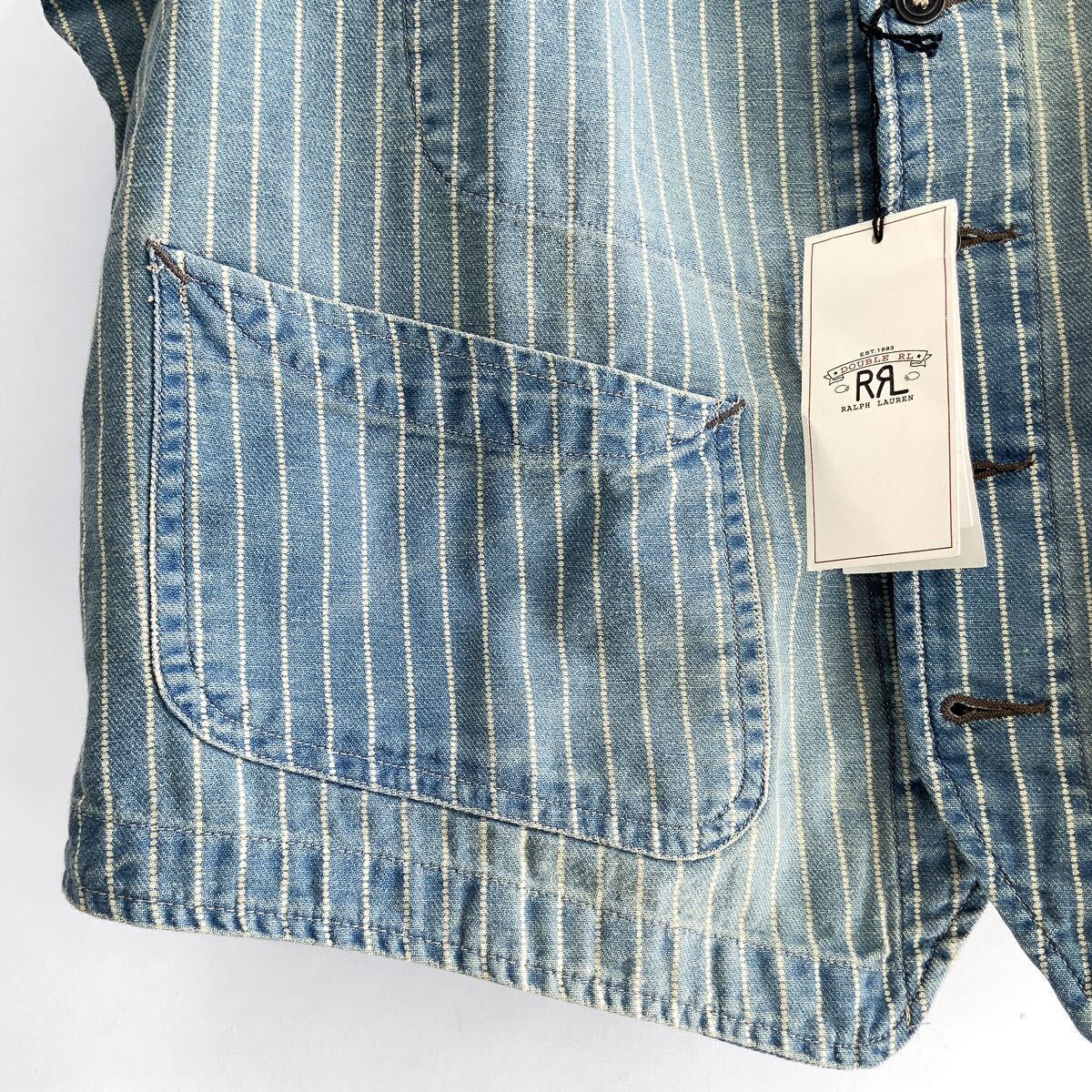 完売品 23SS 新品 RRL インディゴ ストライプド ツイル ベスト 完売品 23SS 新品 RRL インディゴ ストライプド ツイル ベスト