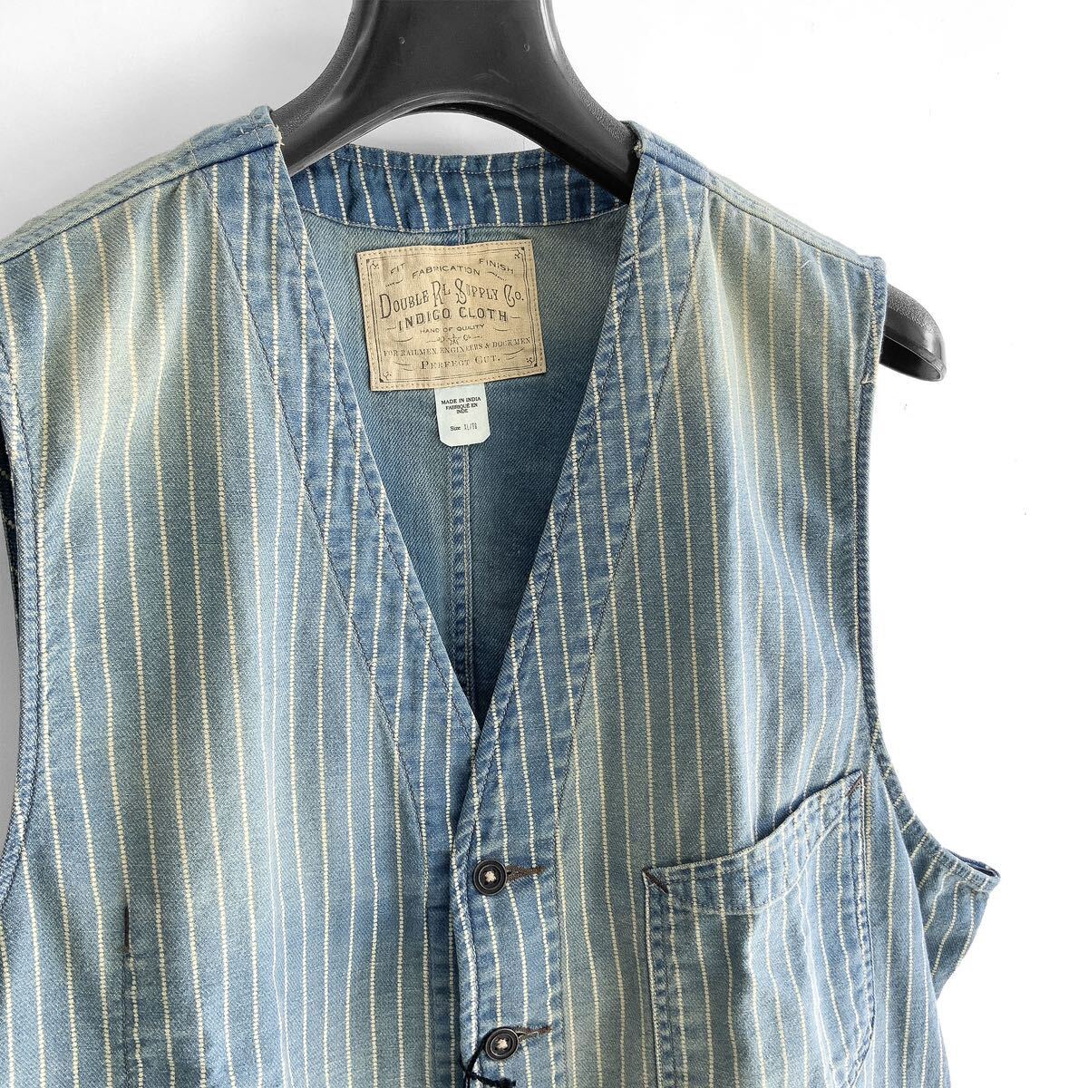 完売品 23SS 新品 RRL インディゴ ストライプド ツイル ベスト 完売品 23SS 新品 RRL インディゴ ストライプド ツイル ベスト