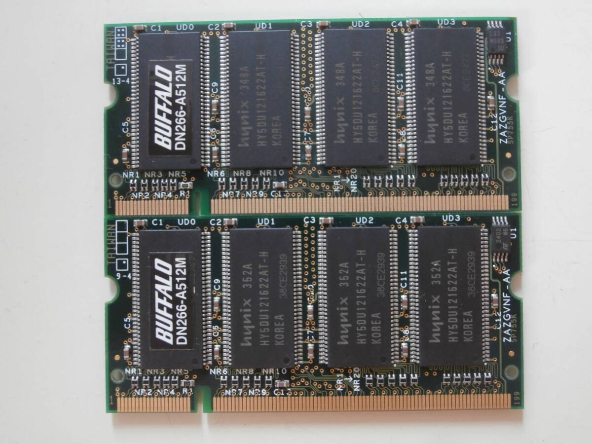 DDR266 PC2100 200Pin 512MB×2枚セット hynixチップ ノート用メモリ_画像1