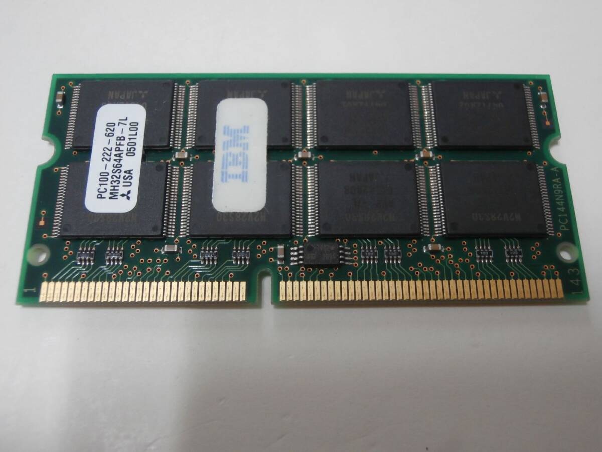 SO-DIMM PC100 CL2 144Pin 256MB MITSUBISHIチップ ノート用メモリ_画像1