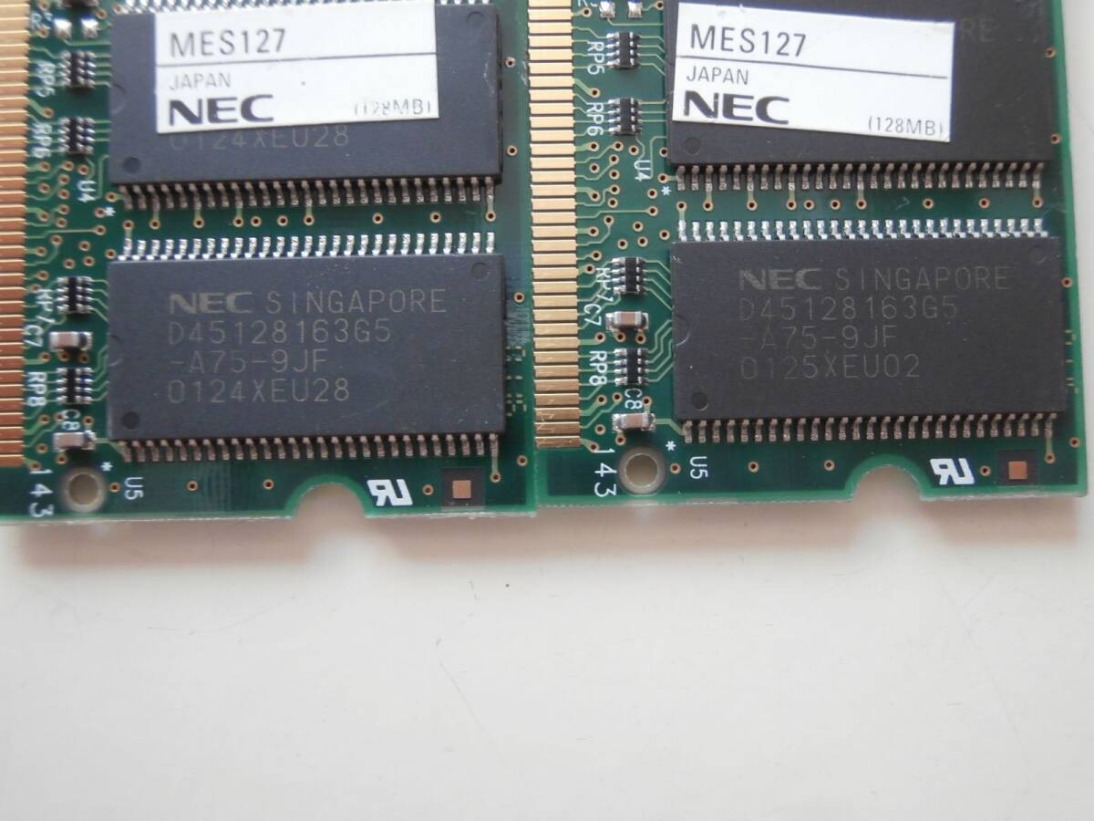 SO-DIMM PC133 CL3 144Pin 128MB×2枚セット NECチップ ノート用メモリ_画像4