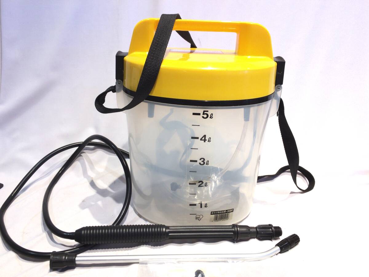 ■11114■美品■電池式噴霧機 アイリスオーヤマ IR-5000 ロングノズル式 5リットル パワーポンプ 園芸用 消毒の画像2