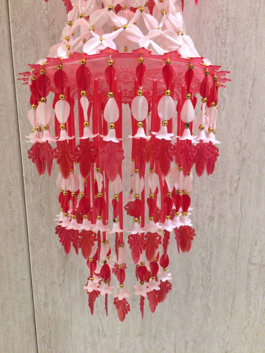 ■11278■インド 吊るし飾り ジュマル エスニック インテリア 赤 ホワイト_画像4