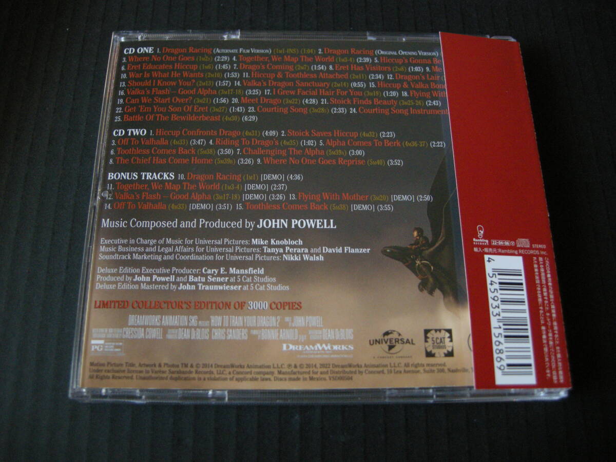 ジョン・パウエル (JOHN POWELL) 映画「ヒックとドラゴン 2」(HOW TO TRAIN YOUR DRAGON 2) サウンドトラック(2枚組/日本語帯付/USA盤）の画像2