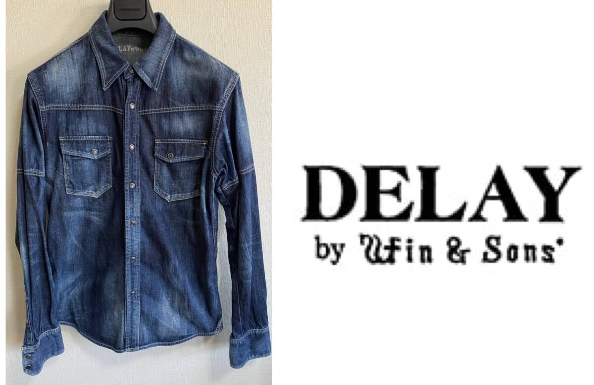 定価27,500円 DELAY by Win&Sons/Brandon WS Shirt (DW10-SH-001) WASH加工デニムシャツBACKLASH backbone_画像1