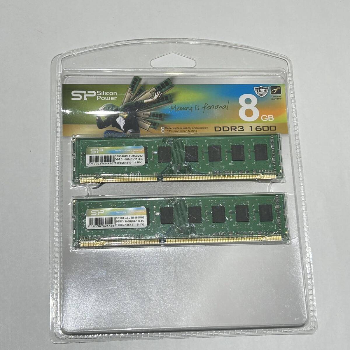 SP Silicon Power シリコンパワー メモリ DDR3 1600 4GB×2 8GB デスクトップ用_画像1