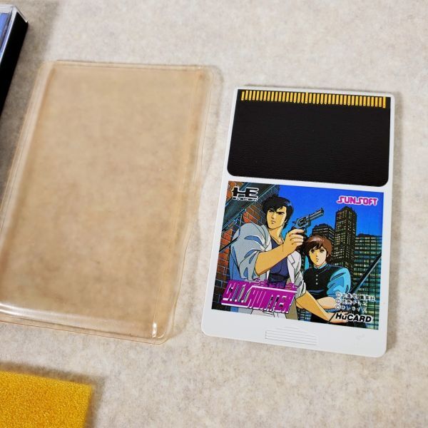 当時物 PCE シティーハンター ビニールケース スポンジ 説明書 完品 サン電子 サンソフト PCEエンジン CITY HUNTER HuCARD 貴重(60)SQBの画像3