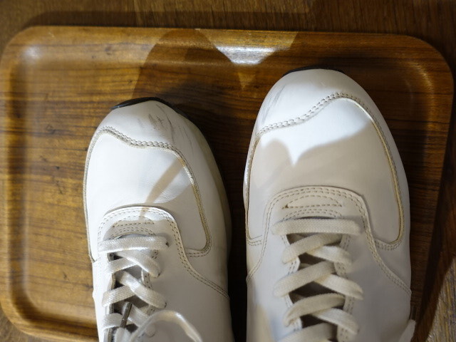 The Viridi-anne 16SS Mid Cut Sneakers WHITE レザー　スニーカー　サイドジップ　ステアレザー_画像3