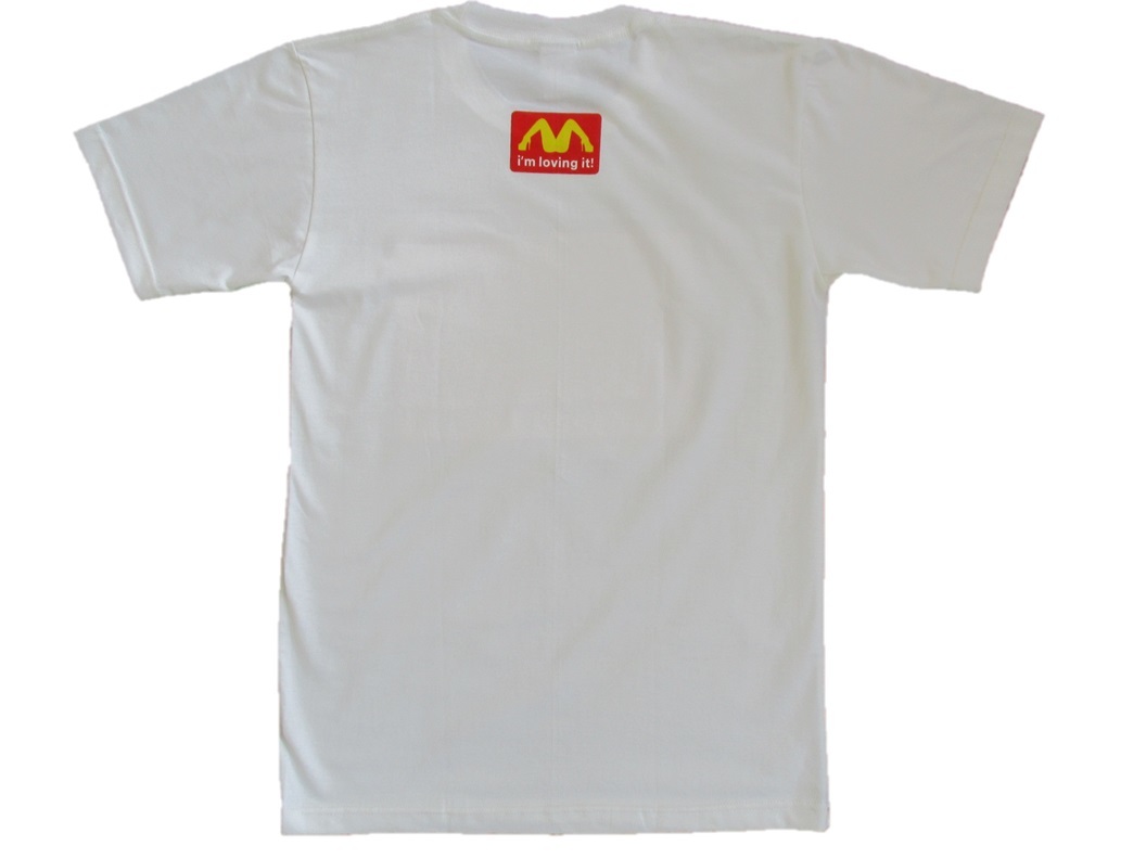 新品 おもしろＴシャツ i'm loving it 私のお気に入り ホワイト 白 Mサイズ マクドナルド パロディ ユニーク ロゴ プリント 面白 オモシロ_画像7