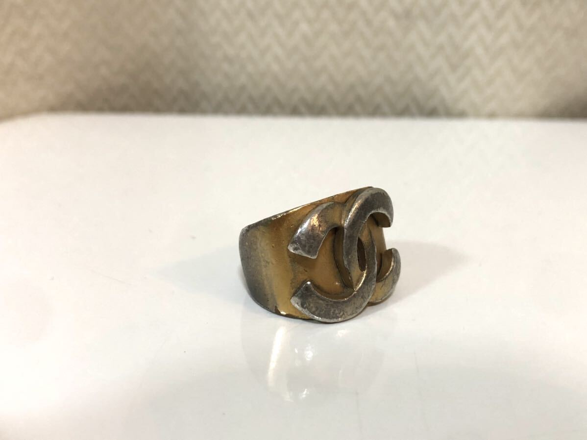 【中古現状品】CHANEL/ココマーク/リング/指輪/01 C/刻印/ブランドアクセサリー/シャネル/ゴールド/シルバー/金色 _画像2