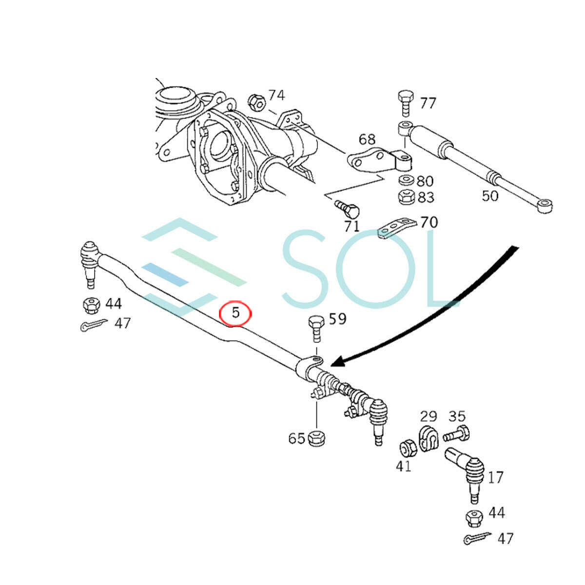 ベンツ W463 ステアリング タイロッド ASSY ナット付 G320 G500 G55 4633300403 4633300303 出荷締切18時_画像2