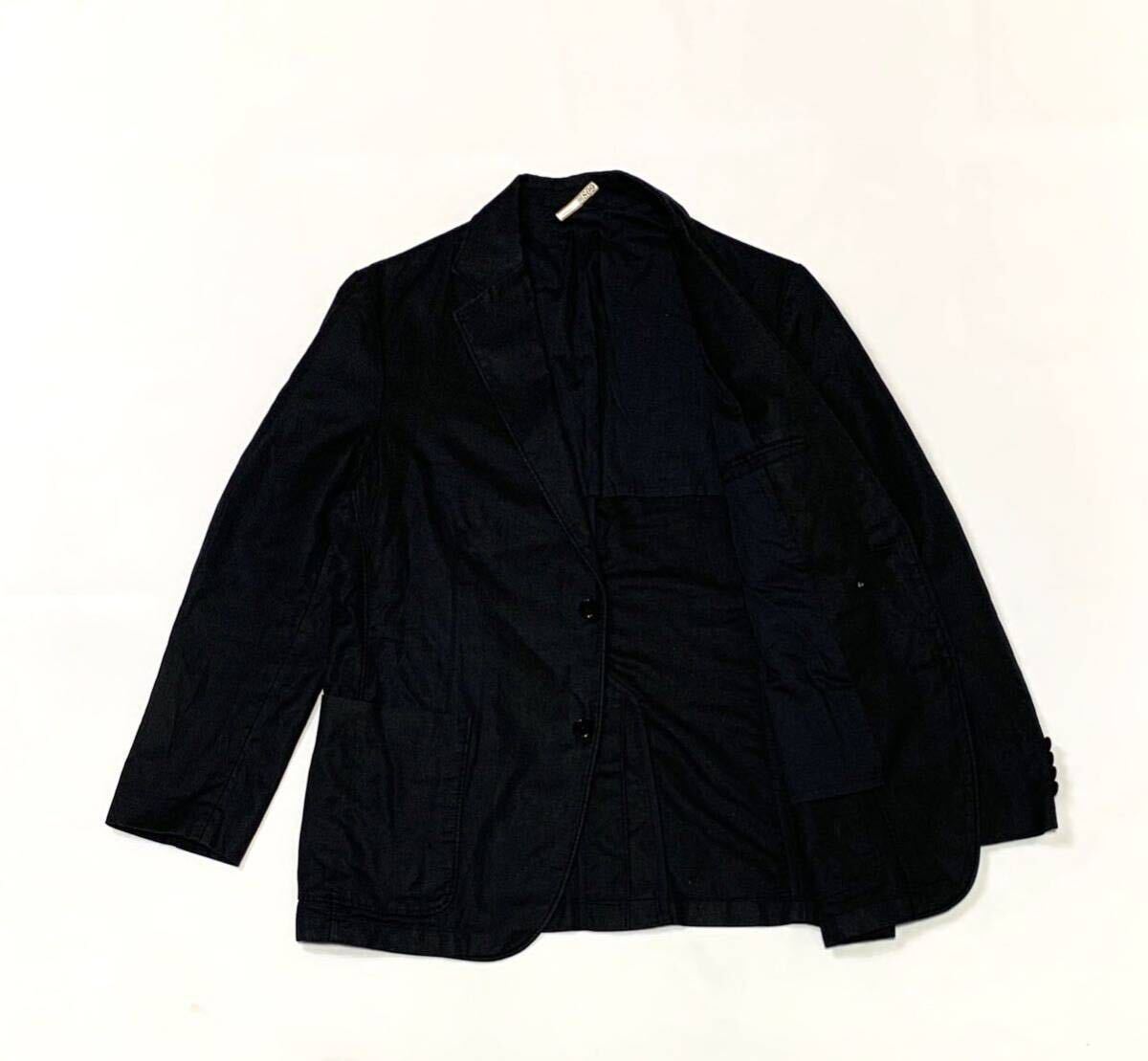 UNIQLO ユニクロ // 背抜き 長袖 麻混 シングル テーラード ジャケット (黒) サイズ L_画像3