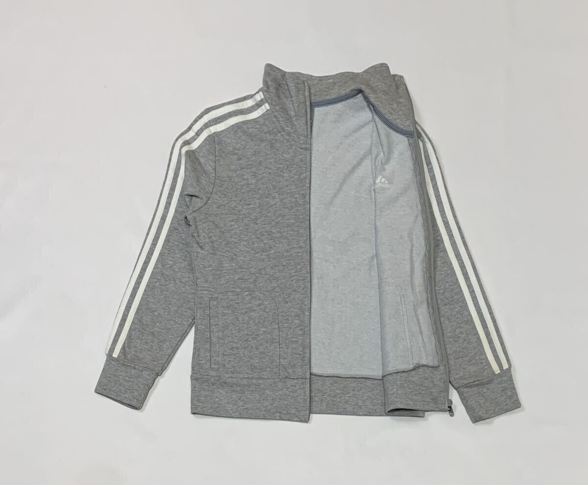 ( lady's ) adidas Adidas // CLIMA365 long sleeve Logo Mark embroidery full Zip sweat jersey (. gray series ) size L