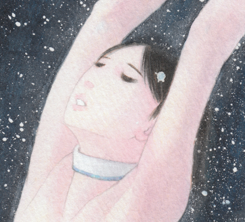  Mai . hand-drawn illustrations . made .#055 moon * white figure skating Leotard 