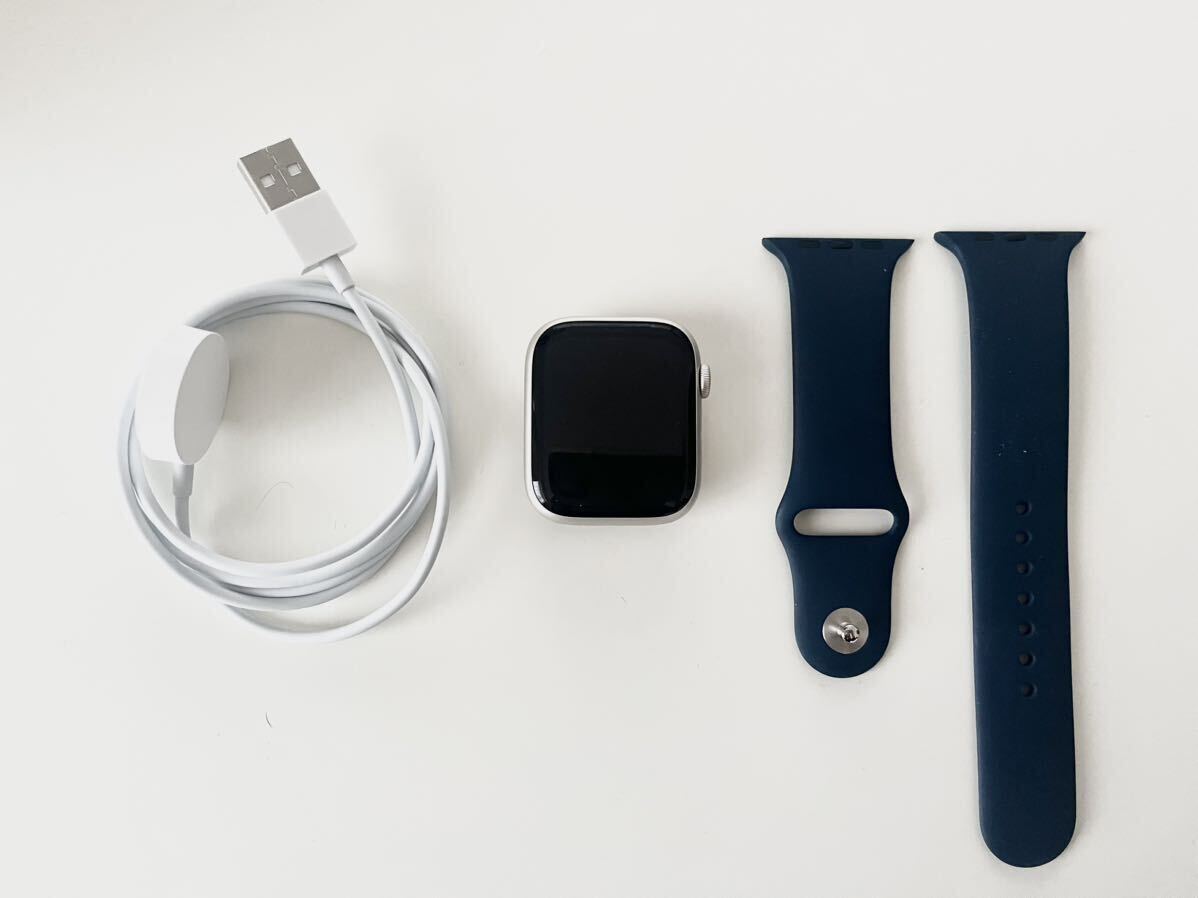 Apple Watch Series7 45mm GPS+Cellularモデル A2478 MKJQ3J/A シルバーアルミニウム スマートウォッチ 本体 バンド 付属品有り 良品 本物