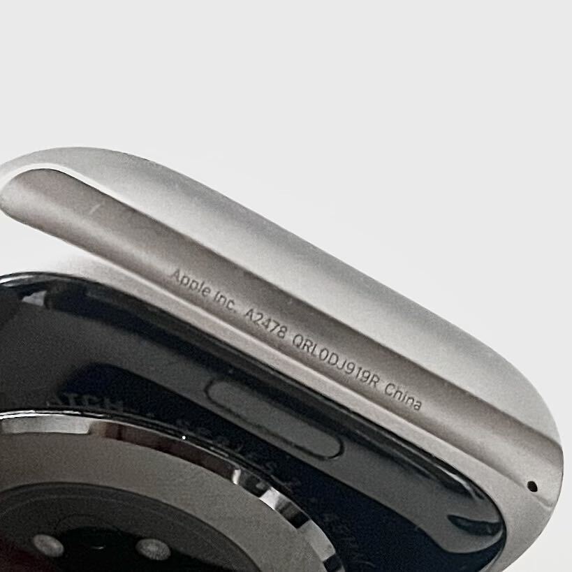 Apple Watch Series7 45mm GPS+Cellularモデル A2478 MKMK3J/A シルバーアルミニウム スマートウォッチ ネイビー バッテリー91％ 良品 本物の画像8