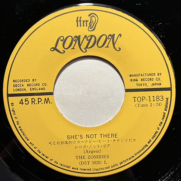 ザ・ゾンビーズ The Zombies / Tell Her No 恋はノー・ノー・ノー cw She's Not There [London Records TOP-1183] 国内盤 日本盤 7インチ_画像5