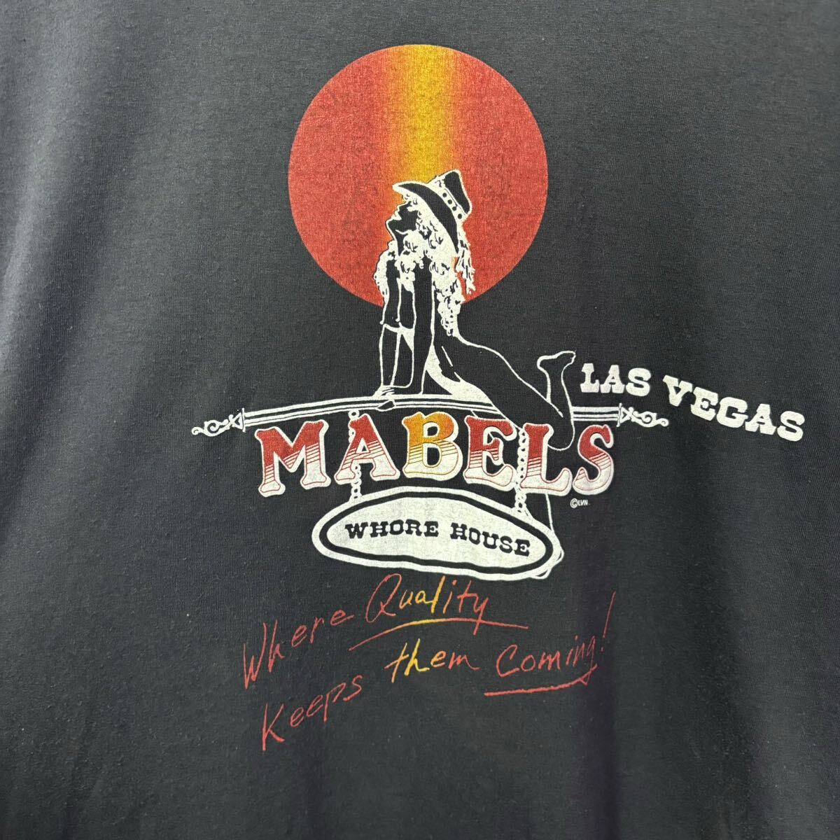 90s USA製　MABELS WHORE HOUSE LOS VEGAS グラフィック　Tシャツ　 アメカジ　古着　アメリカ古着　都内　中野区　古着屋_画像4