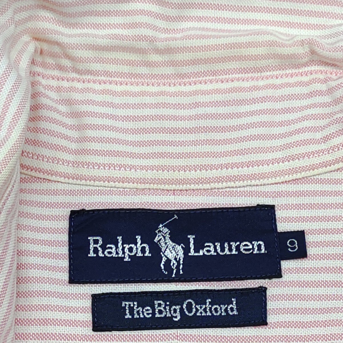 2403023 RALPH LAUREN ラルフローレン ロゴ刺繍 ワンポイント カラーポニー 長袖ボタンダウンシャツ ストライプ 9ビッグオックスフォードの画像8