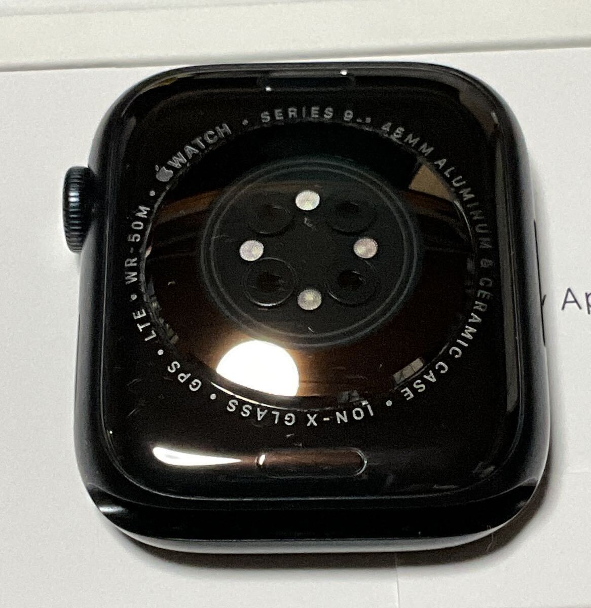 【超美品・保証有】 Apple Watch Series9 Cellular 45mm ミッドナイトアルミニウム スポーツバンド MRMD3J/A A2984 バッテリ-100％の画像3