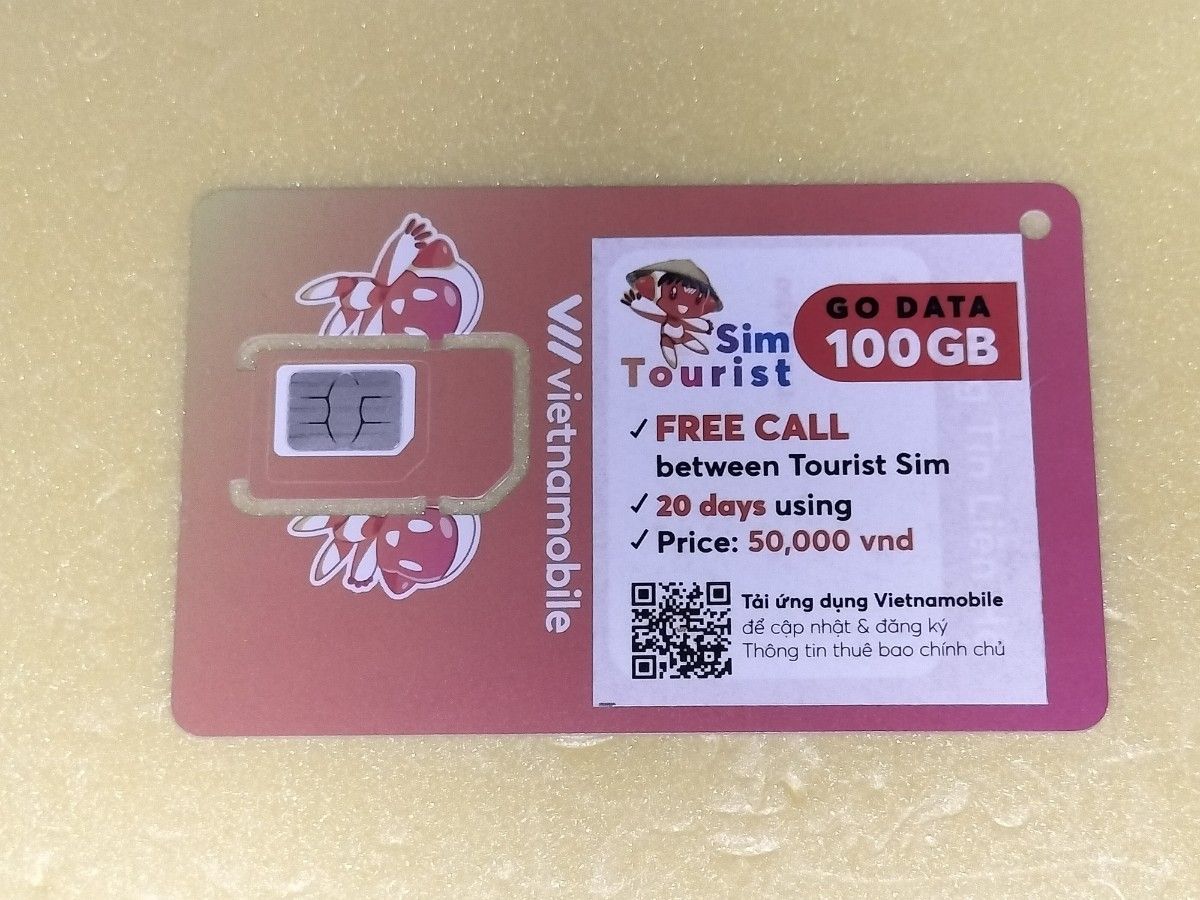 VIETNAMOBILE SIMカード 20日 100GB　ベトナム旅行に