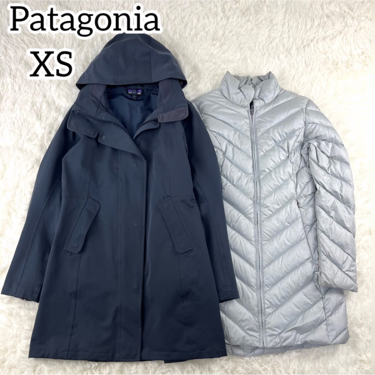 【美品】パタゴニア　3way ダウンジャケット　ネイビー　XS ユニセックス　patagonia コート　秋冬　人気　防水　防寒