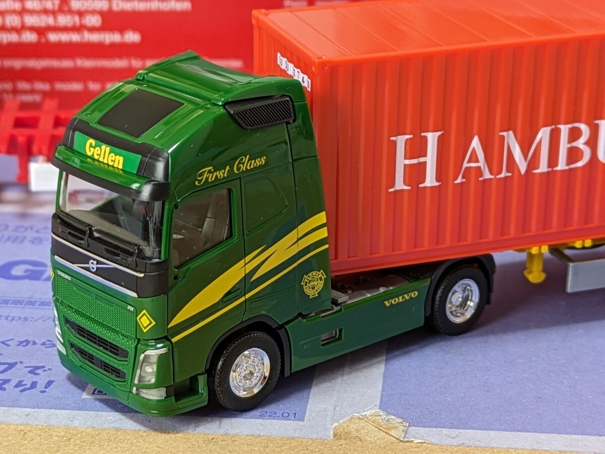 カスタム 1/87 herpa ヘルパ VOLVO FH ボルボ コンテナ トレーラー トラック_画像1